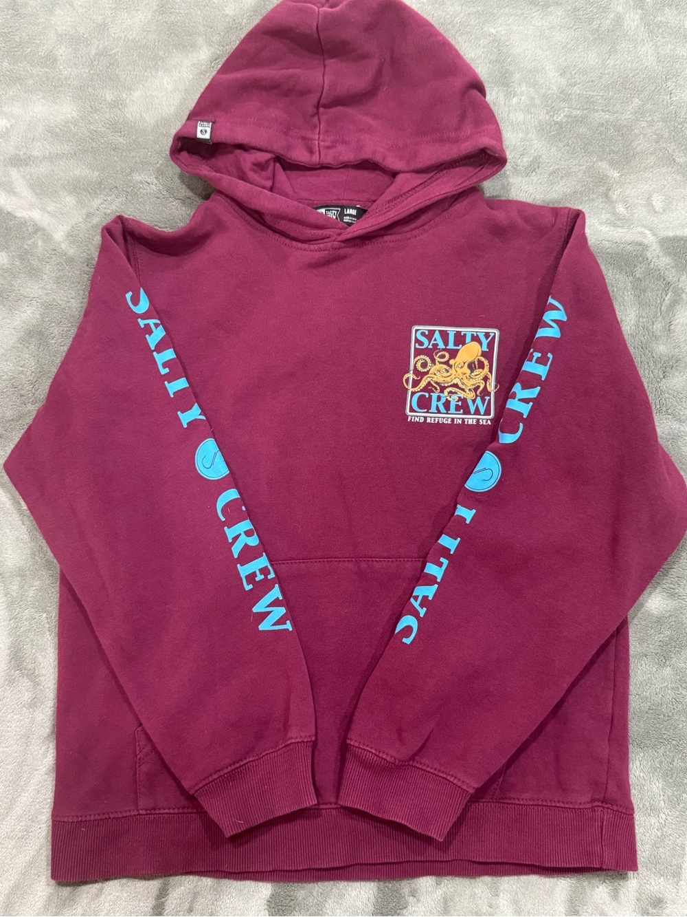 Salty Crew Boys Maroon Logo Hoodie